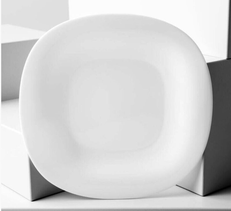 Opal Quadra dinner plate 11" Plain white 6pcs