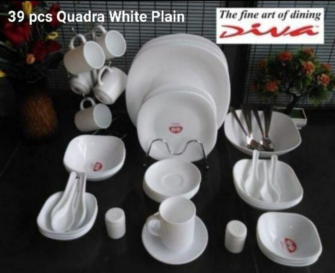 Diva Quadra 39pcs Dinner set white plain