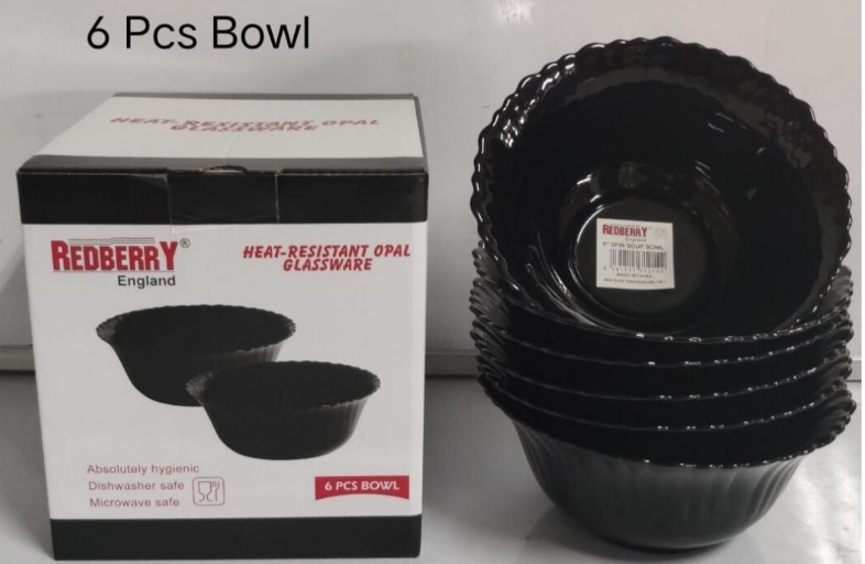 Redberry premium range of opalware 6&quot;Spin Bowl BLACK