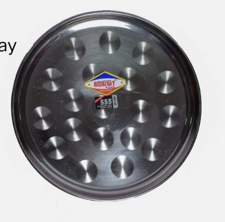Redberry stainless steel round tray 35cm sinia