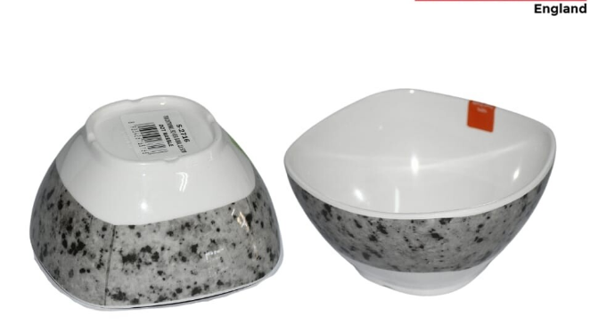 Servewell melamine deco square serving bowl 10.5cm 6pcs set. dot marble design