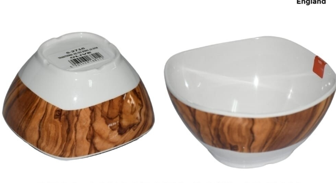 Servewell melamine deco square serving bowl 10.5cm 6pcs set. olive design