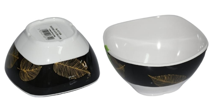 Servewell melamine deco square serving bowl 10.5cm 6pcs set. Tropical design