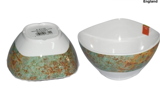 Servewell melamine deco square serving bowl 10.5cm 6pcs set. russet design