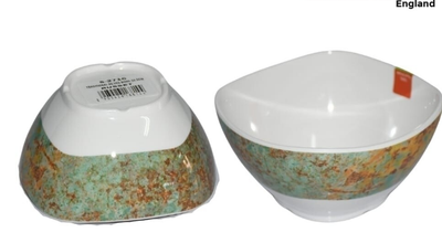Servewell melamine deco square serving bowl 10.5cm 6pcs set. russet design