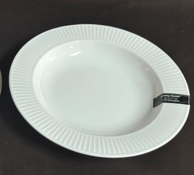Danny Home White Porcelain Deep Plate 8.25&quot; BW22-06