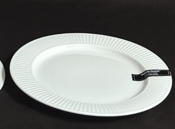 Danny Home White Porcelain Flat Plate 7.5&quot; BW22-02