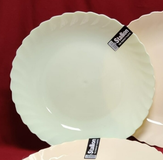 Stallion Plastic Plates - 9 Inch Dinner Plate (1 Piece) - Model 253 - Cream or Off White