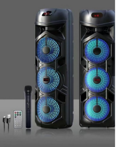 GY-8818 91cmx32cm Portable Party Speaker Wireless Bluetooth Karaoke Speaker with Free Mic - 15000W, BT 5.0, Built-in USB MP3 Player