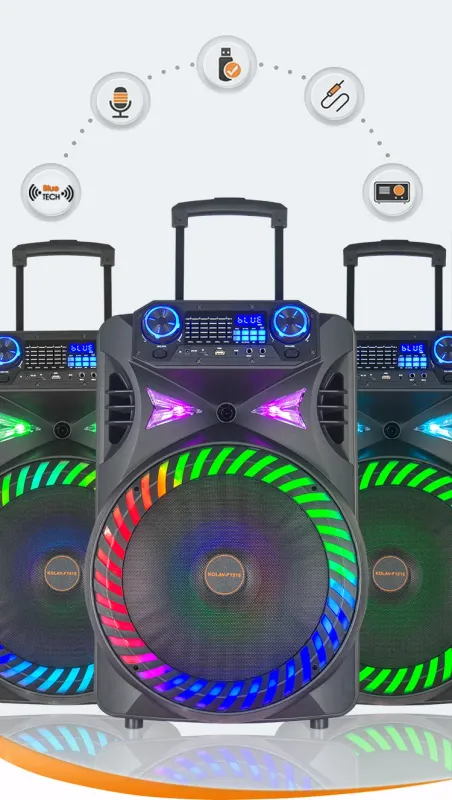 KOLAV-F1515 Portable Trolley Speaker: Power-Packed Audio for Your Outdoor Events