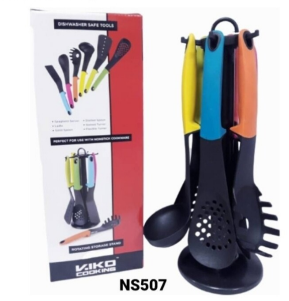 Godgift 7pcs non stick kitchen spoons set