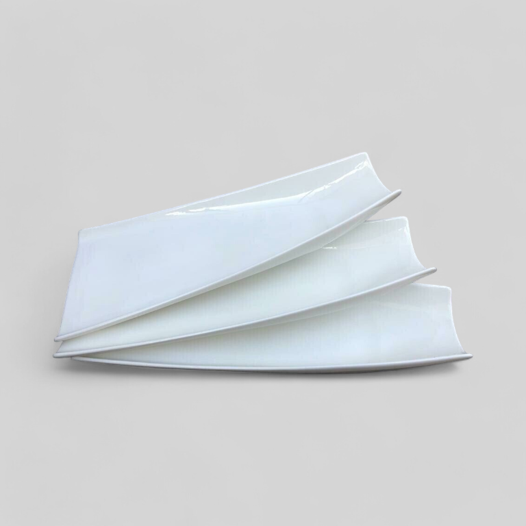 Ceramic Plate -white Serving Dish Platter Decorative Centerpiece -A15 15.5&quot;X 7.5&quot;