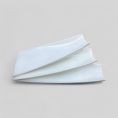 Ceramic Plate -white Serving Dish Platter Decorative Centerpiece -A15 15.5&quot;X 7.5&quot;