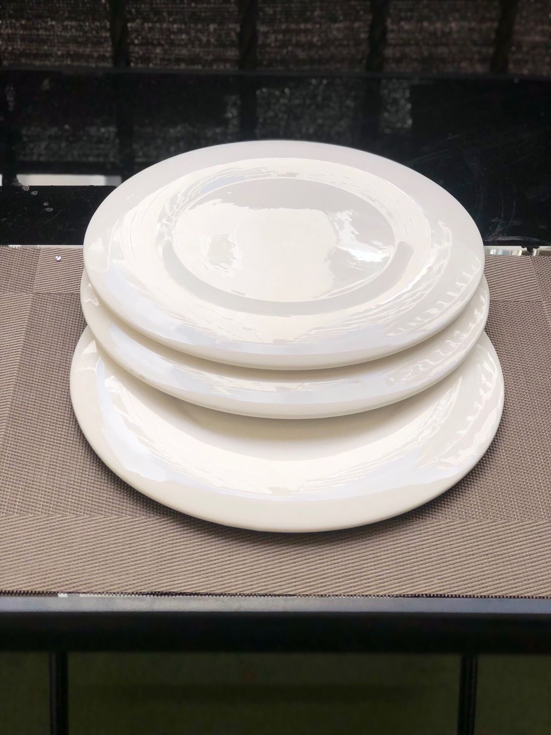 KitchenPro Ceramic Plate 10inch White Dinner Plate #Cer01