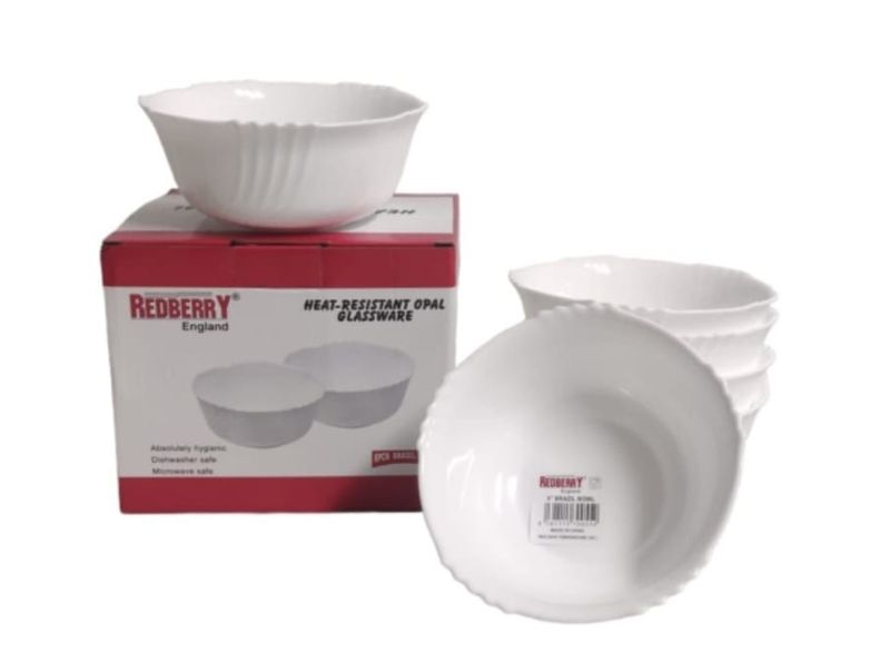 Redberry Opal 5" brazil bowl white 6pcs set