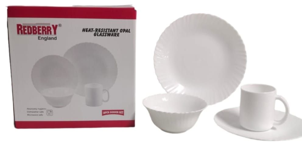Redberry opal 16pcs dinner set White