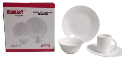 Redberry opal 16pcs dinner set White