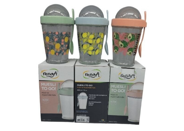 Orbit 450cc Glass Muesli Container with Spoon Renga 192005C