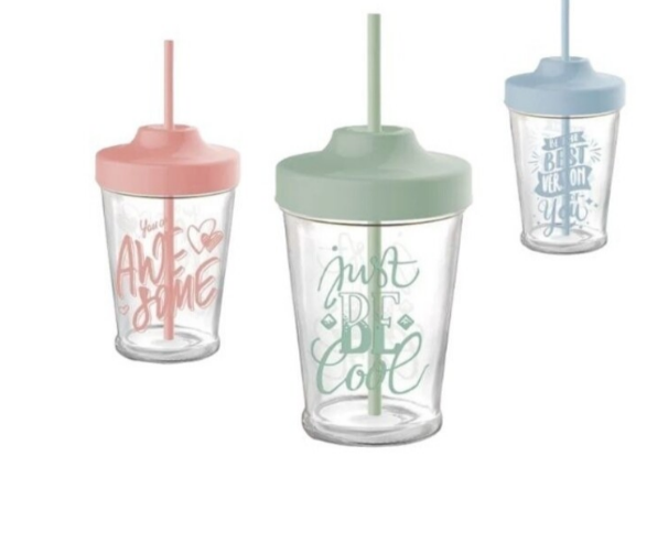 AURA Glass Tumbler with Straw Renga 142013C