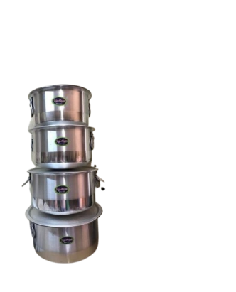 Signature Heavy Aluminum 4pcs Big Sufurias with Lid and Handles (24/26/28/30)