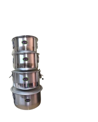 Signature Heavy Aluminum 4pcs Big Sufurias with Lid and Handles (24/26/28/30)