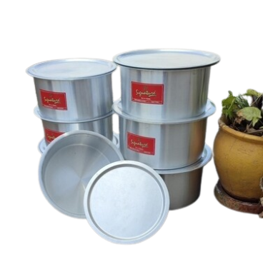 Signature 24/30 (7pcs) with Lid Aluminum Flat Bottom Sufurias. Extra heavy duty