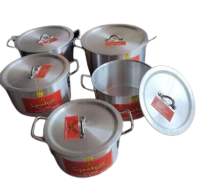 Signature aluminium stock pots 10pcs with double handles and lid