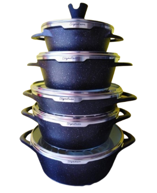 Signature 10pcs die cast cookware set. Purple