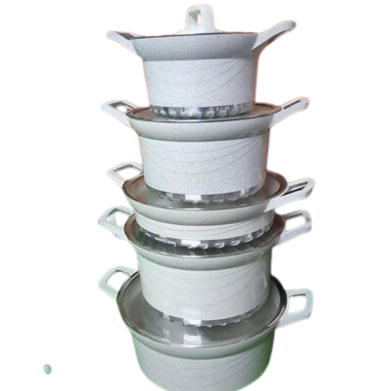 Bosch 10pcs granite cookware set. Premium quality. CREAM WHITE