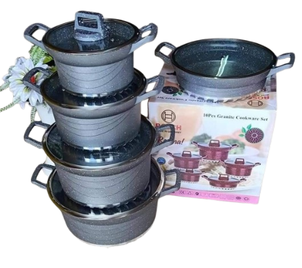 Bosch 10pcs Germany Granite Coating Cookware Set GREY