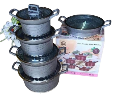 Bosch 10pcs Germany Granite Coating Cookware Set GREY