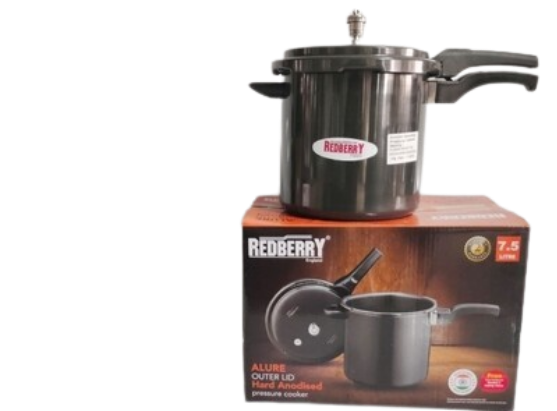 Redberry hard anodised pressure cooker 10L with extra gasket and safety valve