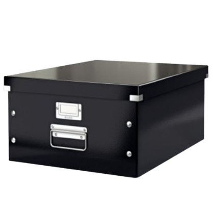 LEITZ 6045-95 click &amp; store large A3 storage box - BLACK - Dimensions (W369 xH200xD482MM)