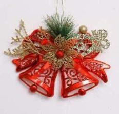 Christmas decoration 19*14cm hanging plastic bell with decorations #SYLD- 5023068