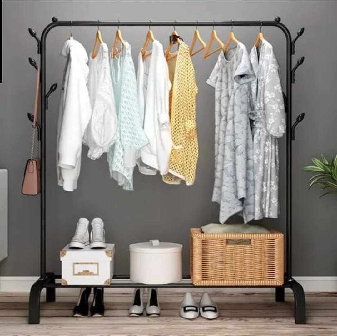 Movable Clothing Rack with Wheels Single Rail Clothes Rack Rolling Rack for Indoor Bedroom Clothes Rack Max Load 50kg Shelf on Wheels