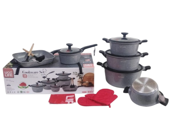 Redberry 16-Piece Granite Coating Cookware Set uc23316