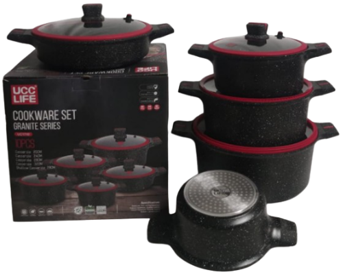 Redberry 10-Piece Granite Coating Cookware Set UC1710