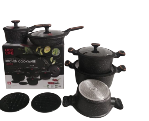Redberry 12-Piece Non-Stick Granite Coating Cookware Set UC1713