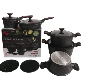Redberry 12-Piece Non-Stick Granite Coating Cookware Set UC1713