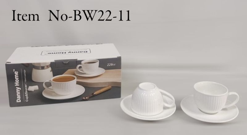 Danny Home 220ml Cup &amp; Saucer set 6pcs BW22-11
