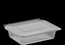 Disposable food container with attached  lids Techpak 750ml (15.8x11x5) 20pcs