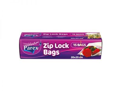 Parex Ziploc Bags Small 15pcs 20x25cm