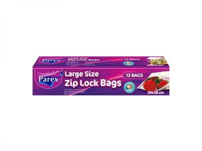 Parex Ziploc Bags Large 12pcs 26x28cm (1kg)