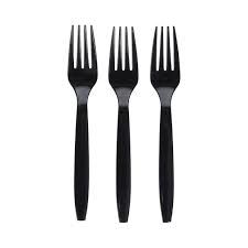 Disposable ST-MW BLACK FORK, 18.30CM, PACK OF 50 PCS STPL069
