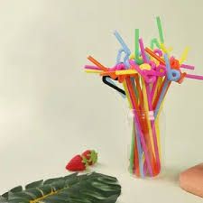 Fancy Straw with Fruit Décor - Assorted Colors | Pack of 12PCS | Product Code: S011