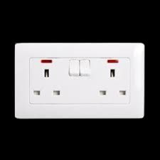 Sunpower 2 Gang 13A DP Switched Socket Without Indicator With Metal Frame 2G13A-DP