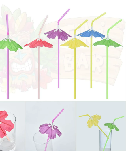 Umbrella Straws - Assorted Colors | Product Code: S007