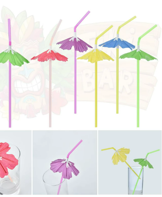 Umbrella Straws - Assorted Colors | Product Code: S007