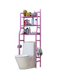 Multipurpose organizer rack shelf with fastening screws L50xW25xH160cm PINK