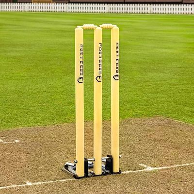 Cricket Spring Stumps Set - Auto Return, Wooden, Marked Target (SPRINGSTUMP)